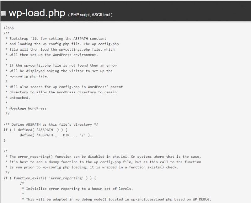 Nội dung file wp-load.php sau khi cập nhật